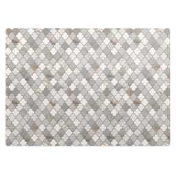 Arabesque Mosaic Office Chair Floor Protector, Gray Desk Mat, Pattern Vinyl Gaming Mat - thumbnail 2