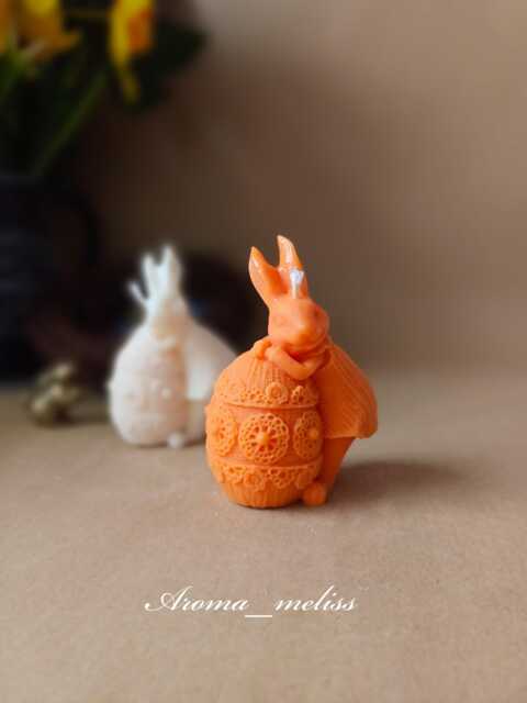 Bunny & Easter Egg Candle Handcrafted Soy-Bee Wax Decor - image 1