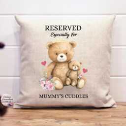 Mother's Day Gift Mummy Cushion Reserved For Bear Personalised Mum - thumbnail 1
