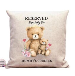 Mother's Day Gift Mummy Cushion Reserved For Bear Personalised Mum - thumbnail 2