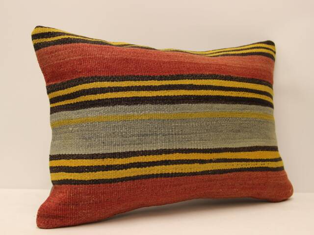 Throw Lumbar Kilim Pillow 14x20 Inch(35x50 cm Bohoturkish Kilim Pillowcover Chair Small Oblong Cushion Cover Tribal Pillow 4Bef-273 - image 1