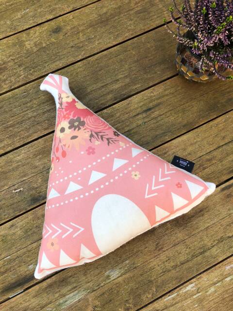 Nursery Cushion, Teepee Pillow, Plush Teepee, Pink Pillow, Children's Room Decor, Gift For Kids, Monochrome Nursery, Baby Pillow