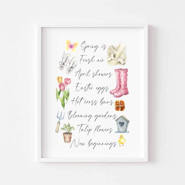 Spring Easter Watercolour Print Seasonal Home Decor Unframed Wall Art Poster - image 1