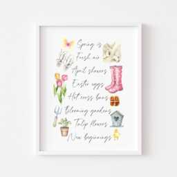 Spring Easter Watercolour Print Seasonal Home Decor Unframed Wall Art Poster - thumbnail 1