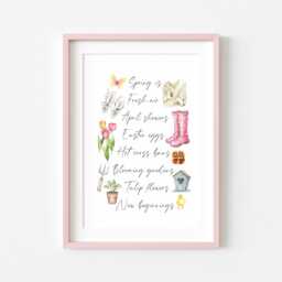 Spring Easter Watercolour Print Seasonal Home Decor Unframed Wall Art Poster - thumbnail 3