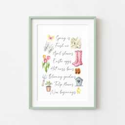 Spring Easter Watercolour Print Seasonal Home Decor Unframed Wall Art Poster - thumbnail 2