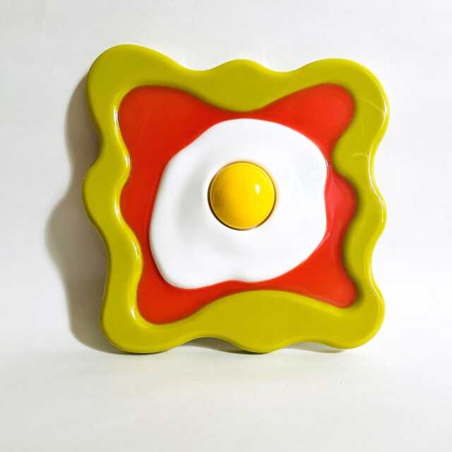 Fried Egg Wavy Wall Hanging Dopamine Kitchen Decor - image 1