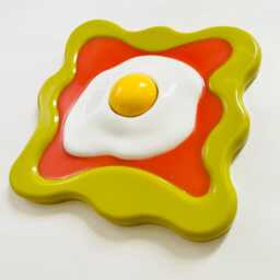 Fried Egg Wavy Wall Hanging Dopamine Kitchen Decor - thumbnail 3
