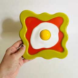 Fried Egg Wavy Wall Hanging Dopamine Kitchen Decor - thumbnail 4