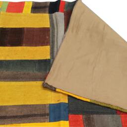 Colorful Kilim Patchwork Rug, Bohemian Home Decor, 8.9x5.1 Ft - thumbnail 3