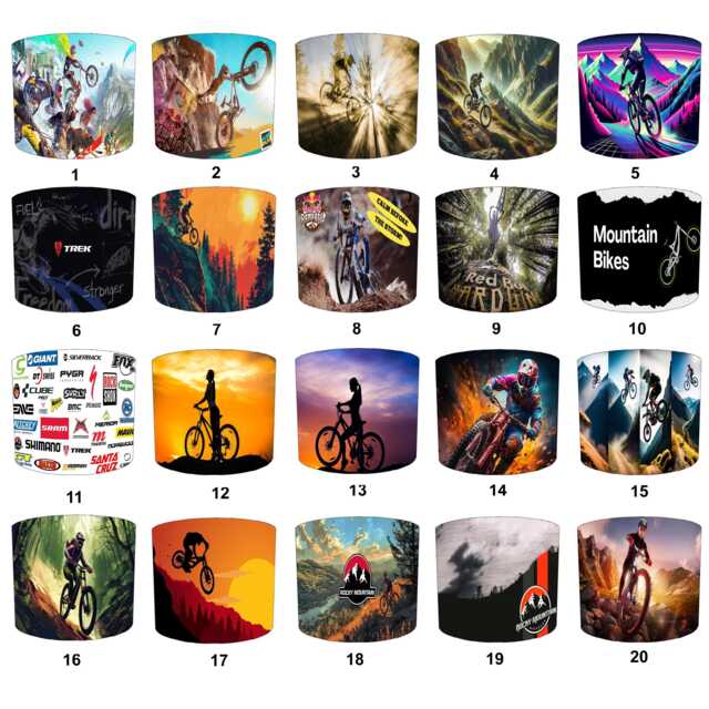 Mountain Biking Drum Lampshade For Ceiling Light Pendants Or Table Lamp Bases