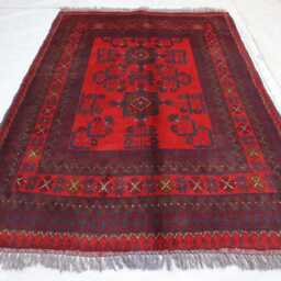 3x5 Ft Afghan Handmade Rug, Khal Mohammedi Bokhara Red Turkmen Oriental Bukhara Geometric Livingroom, D??cor Office Area Rug - thumbnail 2
