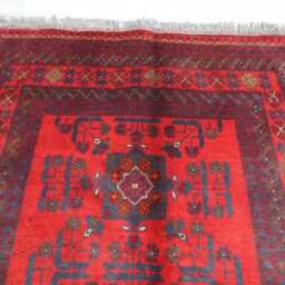 3x5 Ft Afghan Handmade Rug, Khal Mohammedi Bokhara Red Turkmen Oriental Bukhara Geometric Livingroom, D??cor Office Area Rug - thumbnail 3