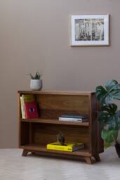 Konk ??? Boonk Bookshelf [Walnut] Bespoke Sizes Available Mid-Century Modern Console Bookcase, Hallway Table With Storage Shelves