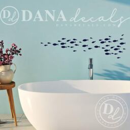 Small School Of Simple Fish - Wall Decal Custom Vinyl Art Stickers - thumbnail 1