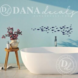 Small School Of Simple Fish - Wall Decal Custom Vinyl Art Stickers - thumbnail 2