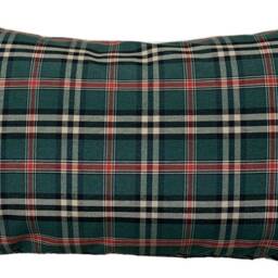 Green Plaid Cotton Cushion Cover Checked Throw Pillow Case - thumbnail 2