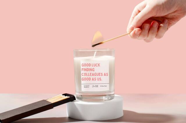 Leaving Work Candle For Colleague. Cheeky New Job Gifts. Gifts Colleague Leaving Work. Congratulations Gift - image 1