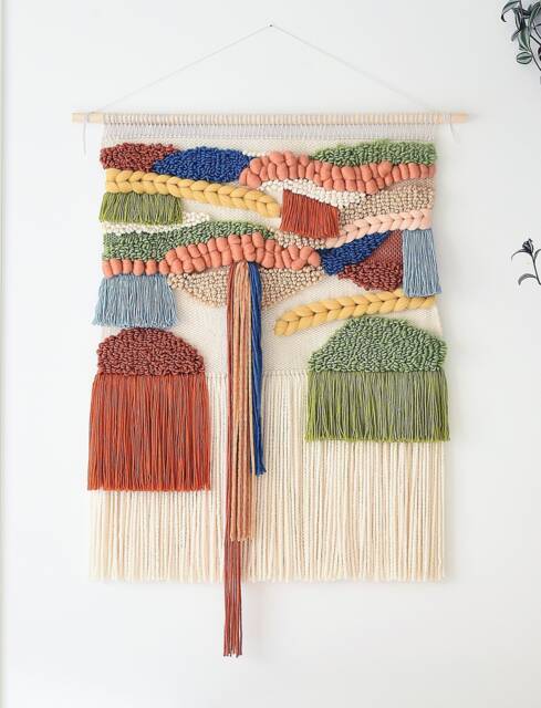 Extra Large Handwoven Fiber Wall Art Bohemian Tapestry - image 1