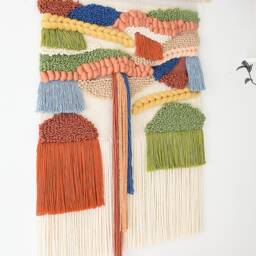 Extra Large Handwoven Fiber Wall Art Bohemian Tapestry - thumbnail 2