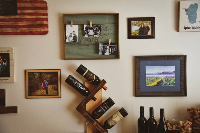 Wood Wine Bottle Rack - Dark Brown & Light Natural - image 1
