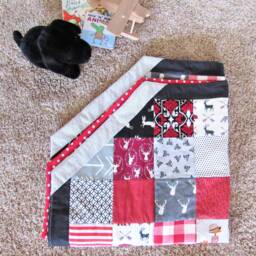 Woodland Patchwork Baby Play Mat Tummy Time Blanket - 39 Inch - thumbnail 4