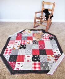 Woodland Patchwork Baby Play Mat Tummy Time Blanket - 39 Inch