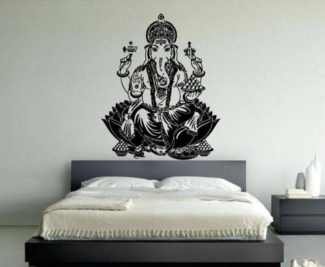 Ganesh Ganesha Elephant Lord Of Success Hindu Hand God Buddha Indian Design Wall Vinyl Decal Art Sticker Home Modern Stylish Interior Vg139 - image 1