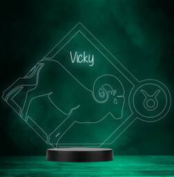Ram Sheep Aries Zodiac Star Sign Personalised Colour Change Lamp Night Light - thumbnail 1