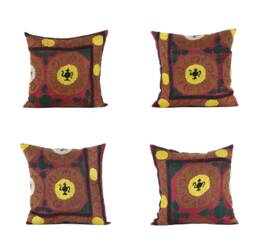 Set Of 4 Pcs, Suzani Pillow Cover, Uzbek Pillow, 20.08 - thumbnail 1