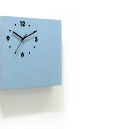 Wooden Time Box Clock With Secret Compartment - Blue Chalk Pendulum Wall Nursery Room Modern Minimalist Home Deco Wedding Gift - thumbnail 2