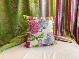 "Floral Decorative Pillow Cover Designers Guild Monticello, Lilac Purple & Green, 20""x 20" - thumbnail 1