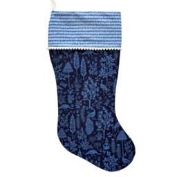 Rifle Paper Co Menagerie Silhouette - Navy Camont Fabric Christmas Stocking - thumbnail 3