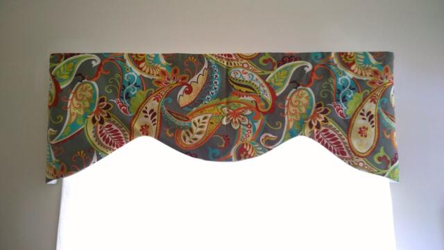 Paisley Window Valance, Covington Whimsy Mardi Gras Print, 50x16 - image 1