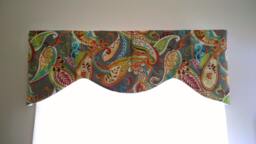 Paisley Window Valance, Covington Whimsy Mardi Gras Print, 50x16 - thumbnail 1