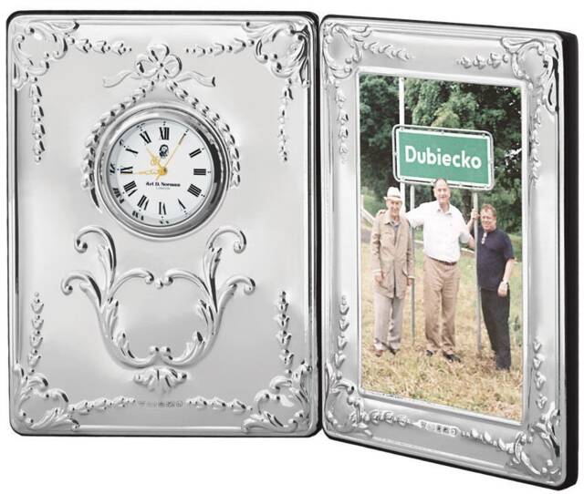 Victorian Pattern Clock & Frame 925 Sterling Silver English Hallmarks With Wooden Back By Jewelarideisigns - image 1