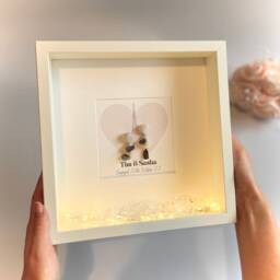 Paris Engagement Pebble Art Couple Congratulations Picture Frame Keepsake Newly Engaged in Eiffel Tower Gift Daughter, Son - thumbnail 2