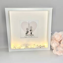 Paris Engagement Pebble Art Couple Congratulations Picture Frame Keepsake Newly Engaged in Eiffel Tower Gift Daughter, Son - thumbnail 1