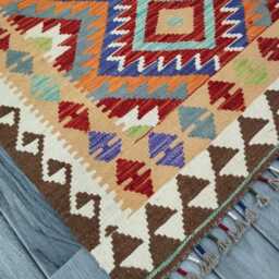 Classic Rug, Handmade Artisan Afghan Turkish Scandinavian Navajo Bohemian Wool Flatweave Multicolour Kilim Rug 149x96 cm - thumbnail 2