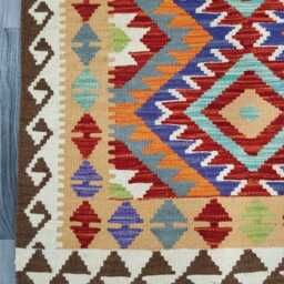 Classic Rug, Handmade Artisan Afghan Turkish Scandinavian Navajo Bohemian Wool Flatweave Multicolour Kilim Rug 149x96 cm - thumbnail 4