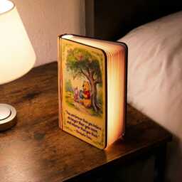 Winnie The Pooh Book Lamp, Christopher Robin Quote Night Light, Motivational You Are Braver Than Believe Light - thumbnail 2