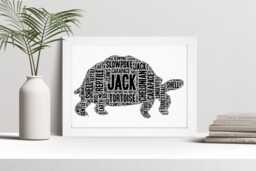 Personalised Tortoise Word Art Print, Reptile Lover Gift, Custom Wall Framed Picture, Present For Men, Women Nl - thumbnail 1