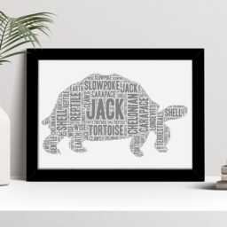 Personalised Tortoise Word Art Print, Reptile Lover Gift, Custom Wall Framed Picture, Present For Men, Women Nl - thumbnail 2