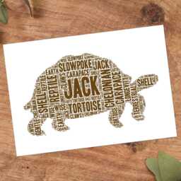 Personalised Tortoise Word Art Print, Reptile Lover Gift, Custom Wall Framed Picture, Present For Men, Women Nl - thumbnail 3