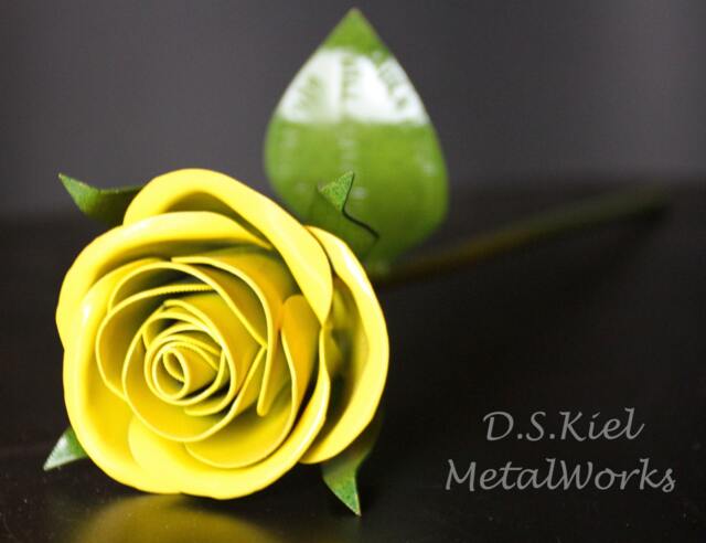 Metal Sweetheart Yellow Rose, 11Th Anniversary, 6Th 4Th Anniversary Gift, Forever Flower - image 1