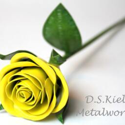 Metal Sweetheart Yellow Rose, 11Th Anniversary, 6Th 4Th Anniversary Gift, Forever Flower - thumbnail 3