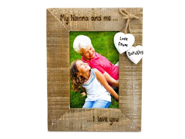Nanny & Me Photo Frame - Personalised Driftwood Picture 6x4 - image 1