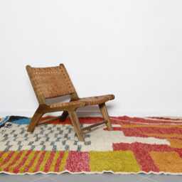 Handmade Boujad Wool Rug Abstract Multicolored Moroccan Carpet - thumbnail 2
