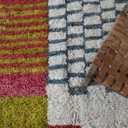Handmade Boujad Wool Rug Abstract Multicolored Moroccan Carpet - thumbnail 3