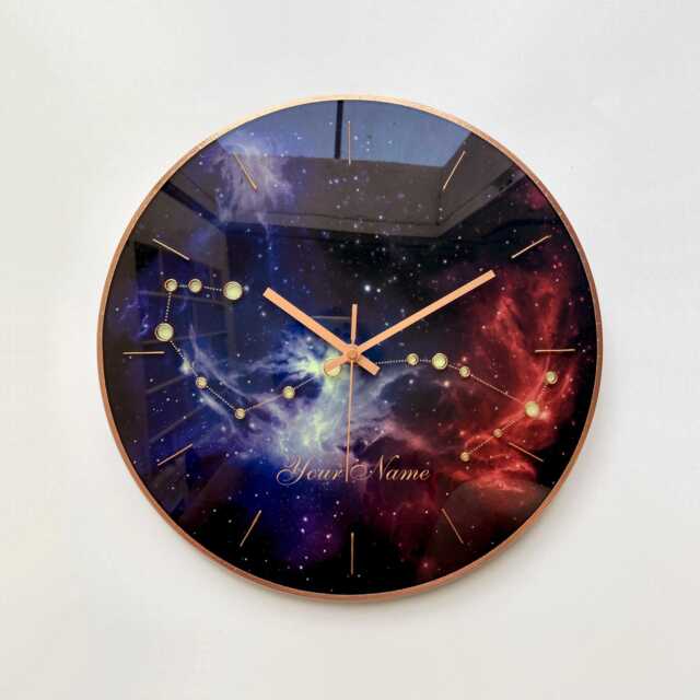"Scorpio Constellation Glass Wall Clock Luminous Zodiac Art in 10""-24" - image 1